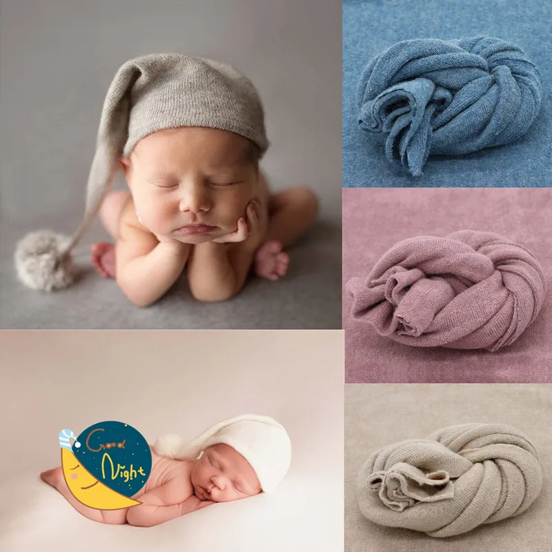 40 140*170cm Newborn Photography Props Baby Wraps Photograph Studio Blanket Backdrop  Knitted Fabric Photo Shooting Accessories