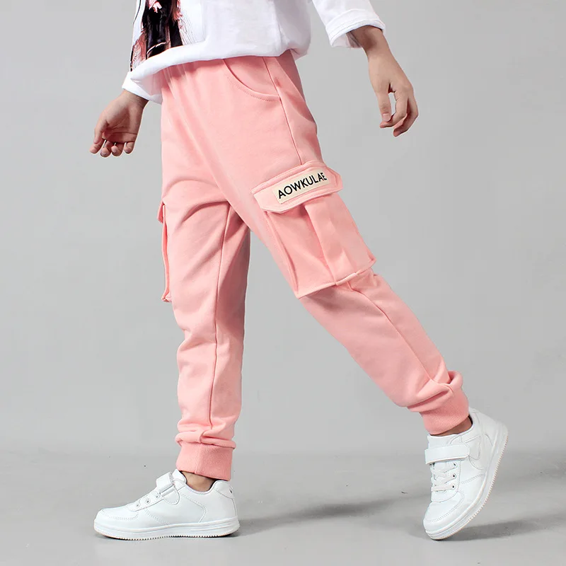 Штаны для мальчиков; спортивные брюки; детская одежда; повседневная детская одежда из хлопка; коллекция года; сезон лето-осень-зима; длинные детские штаны - Цвет: Розовый