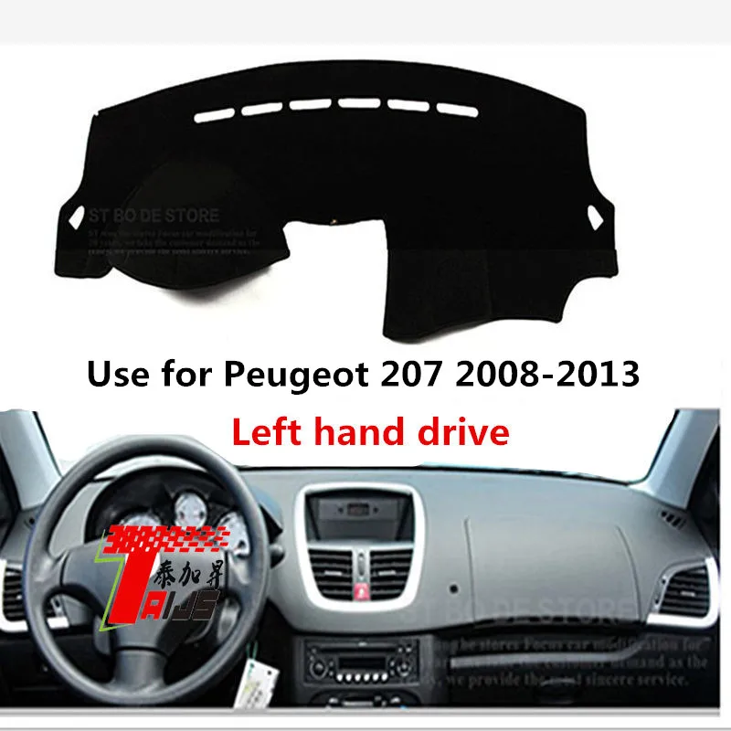 

TAIJS Factory High Quality Simple Polyester Fibre Car Dashboard Cover For Peugeot 207 2008 2009 2010 11 12 13 Left Hand Drive