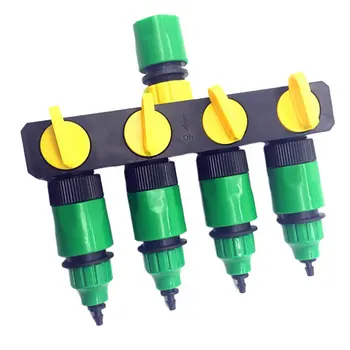 

1 set Garden Irrigation 4-way Tap Hose Splitter Garden Drip Hose Fittings Connector Irrigation Set Garden shunt
