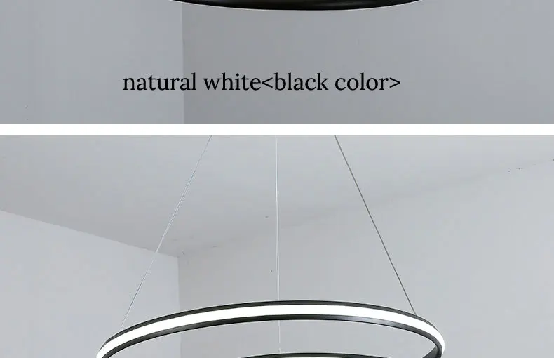 Современные светодиодные подвесные светильники черного и белого цвета для столовой, гостиной, кухни, алюминиевая лампа, подвесной шнур, подвесные светильники