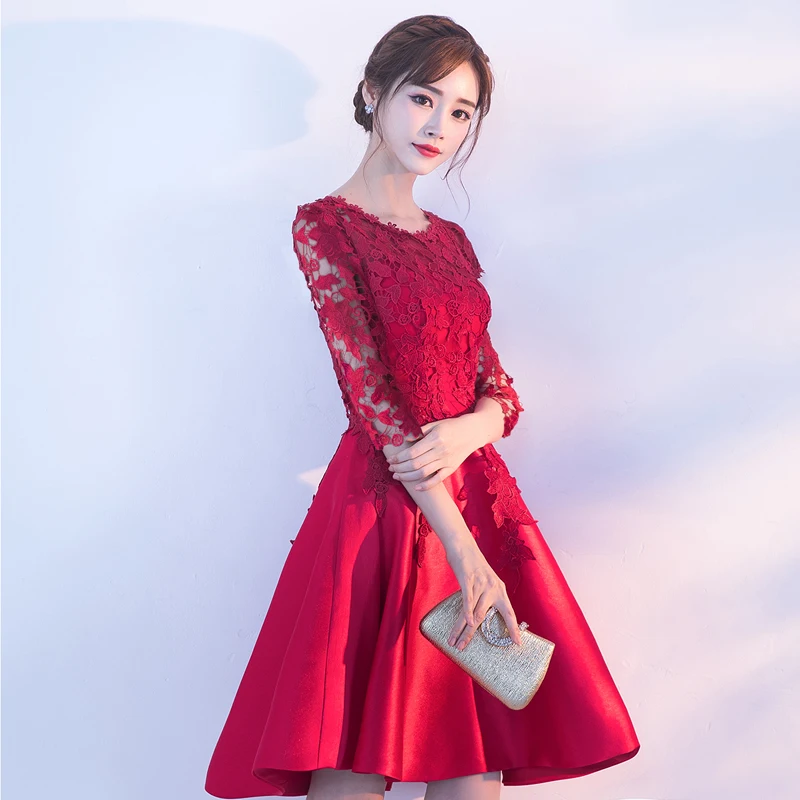 Robe De Soiree Новое поступление короткие элегантные вечерние кружевные платья для банкета сексуальное вечернее платье без рукавов Vestidos Элегантные вечерние платья