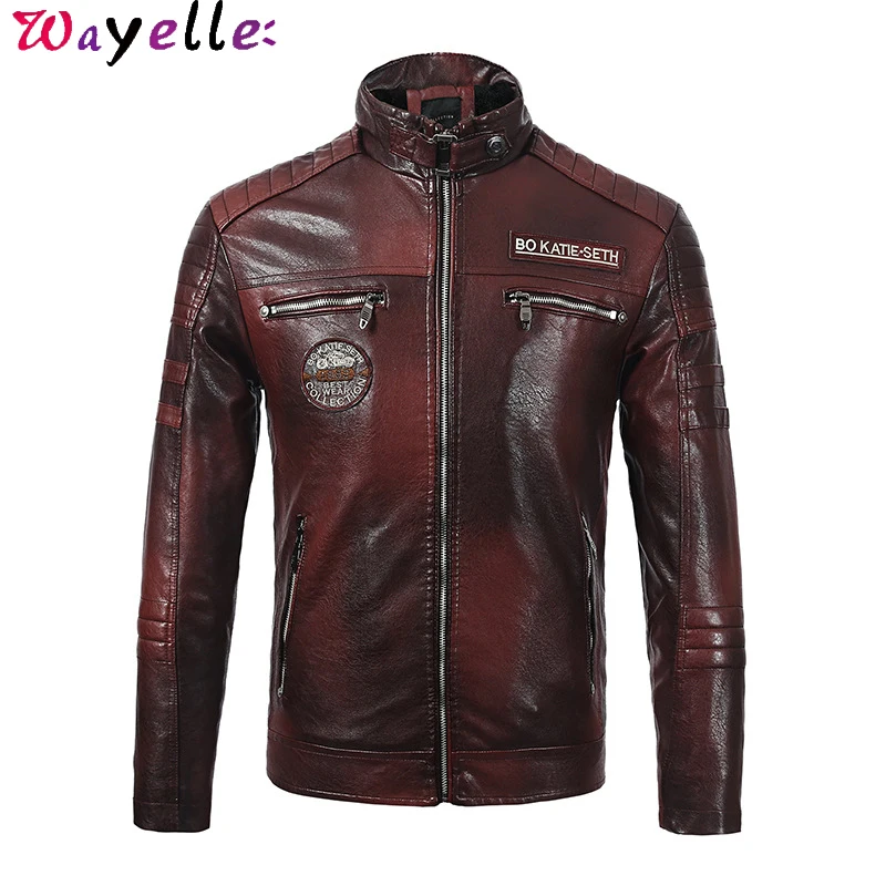 Мужские кожаные куртки, пальто, осенне-зимнее пальто из искусственного меха, мужские Модные байкерские мотоциклетные куртки, пальто, Мужская мягкая куртка из искусственной кожи 3XL