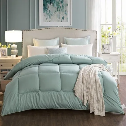 

CF Pure Color Style Warm And Thicken Duvet 100% Washed Cotton Soft Quilt 220*240cm Home Bedding High Grade Winter Comforter