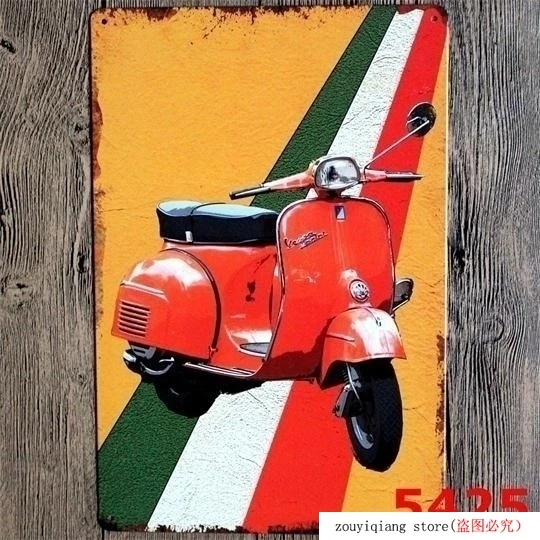 Vespa скутер Calssic итальянская коллекция средняя металлическая/Оловянная вывеска