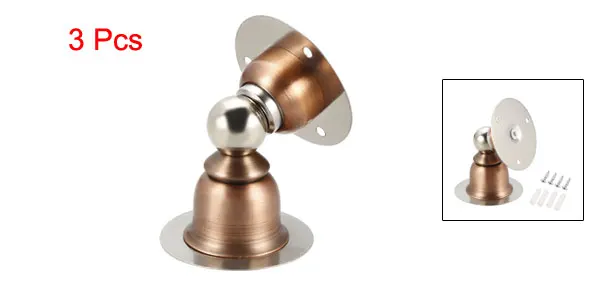 Gold Tone 3pcs Uxcell магнитный дверной стопор, Настенный Протектор, коммерческий стоп-сигнал, подавление звука, нержавеющая сталь, дверной стоп-фиксатор, w винты - Цвет: Gold Tone 3pcs