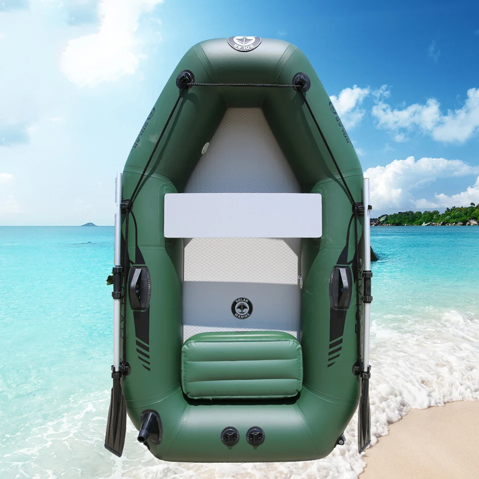 Army Green 1 Person 175cm PVC Rowing Inflatable Boat Kayak Canoe Raft Dinghy Hovercraft Fishing Diving Ship Air Floor Professional - Цвет: Army Green
