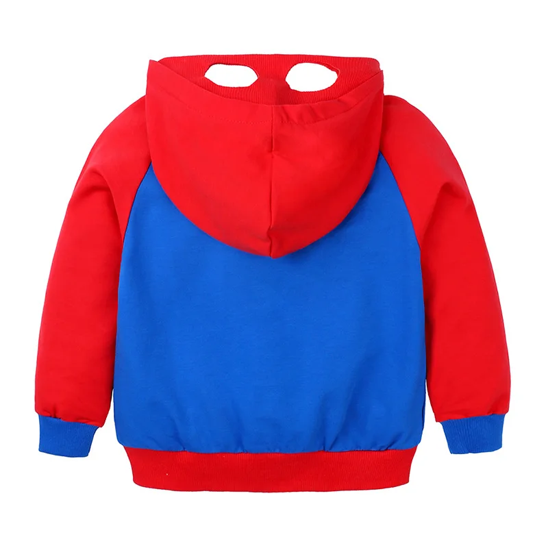 Детская спортивная куртка с капюшоном с человеком-пауком для мальчиков; пальто; хлопковый свитер для маленьких детей; футболка с капюшоном; Верхняя одежда с героями мультфильмов; одежда с Бэтменом
