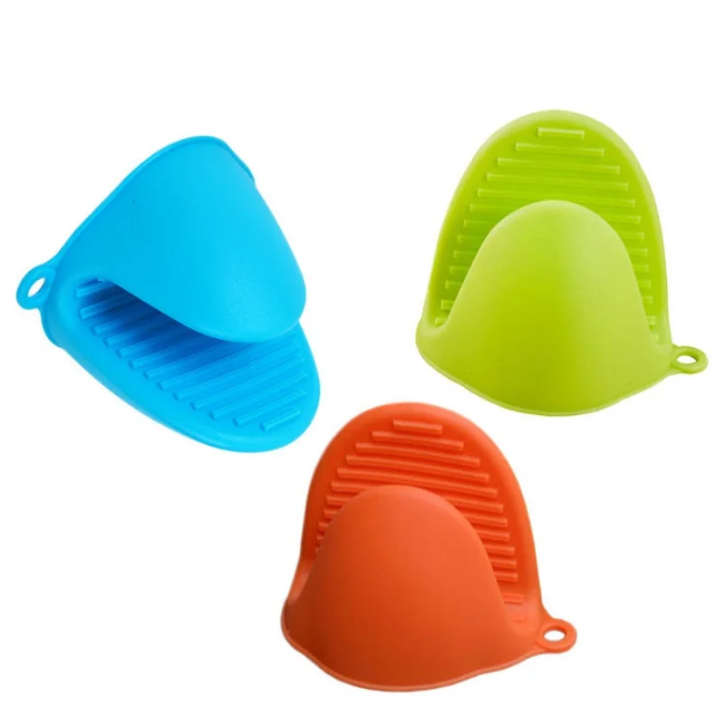 8PCute Anti-slip Silicone Heat Resistant Gloves Clips Insulation Non Stick Pot Bowel Holder Clip Cooking Baking Oven Mitts CM