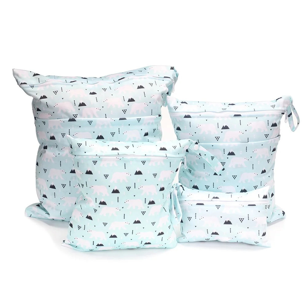 Premium Set of 4 Waterproof & Washable Baby Diaper Bags - Versatile Sizes