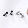 Men Stud Earring,Triangle Pierced Crystal Zircon Stud Earrings,Stainless Steel Tiny Minimalist Studs for Mens Women Jewelry 2