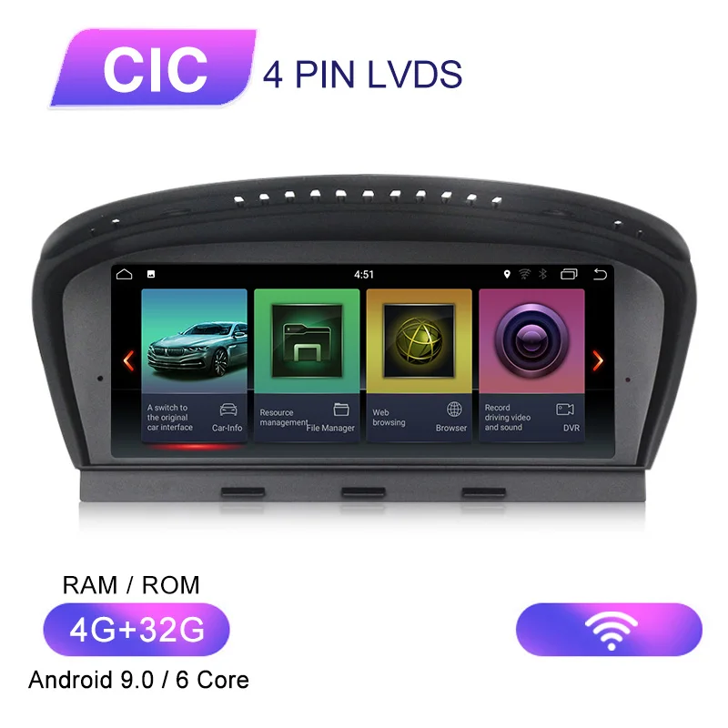 Qualcomm 8 core Android 9.0 4G lte Car Multimedia player GPS navigation for BMW 5 Series E60 E61 E63 E64 E90 E91 E92 E93 4G+64G - Цвет: 4G-32G CIC system