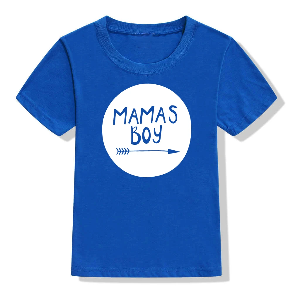 Модная Детская футболка с принтом «Mamas Boy»; футболка с короткими рукавами для маленьких мальчиков; Детские повседневные футболки с буквенным принтом; одежда