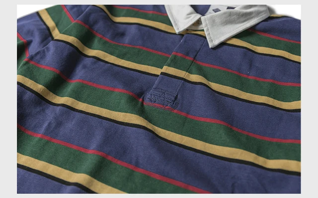 Non Stock Horizontal Stripe Men's Polo Shirt Heavyweight Rugby Jersey 3  Colors - AliExpress