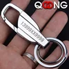 QOONG Custom Lettering Men Metal Car Key Chain Key Ring Waist Hanged Key Holder Fashion Women Keychains with Two Rings Y10 ► Photo 2/6