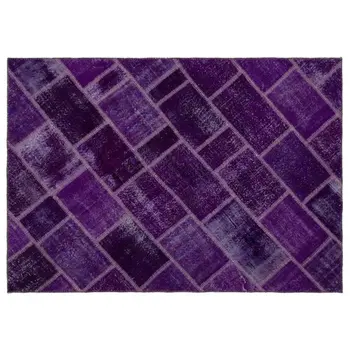 

Handmade Purple Vintage Overdyed Patchwork Area Rug 163x230 Cm-5'4''X7'7''