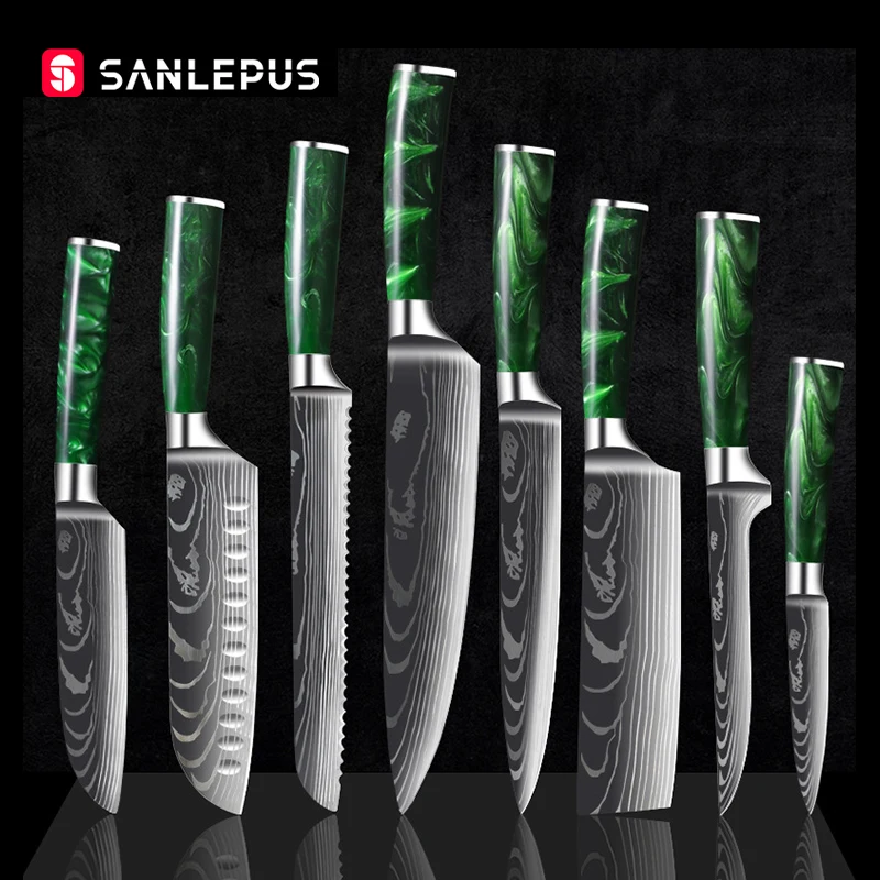 8 шт. Набор японских кухонных ножей из нержавеющей стали | Дом и сад