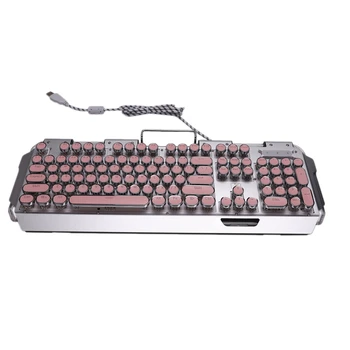 

X10 Mechanical Keyboard, Punk Round Retro Keycap Wired Mechanical Keyboard, Multiple Lighting Effects Keyboard