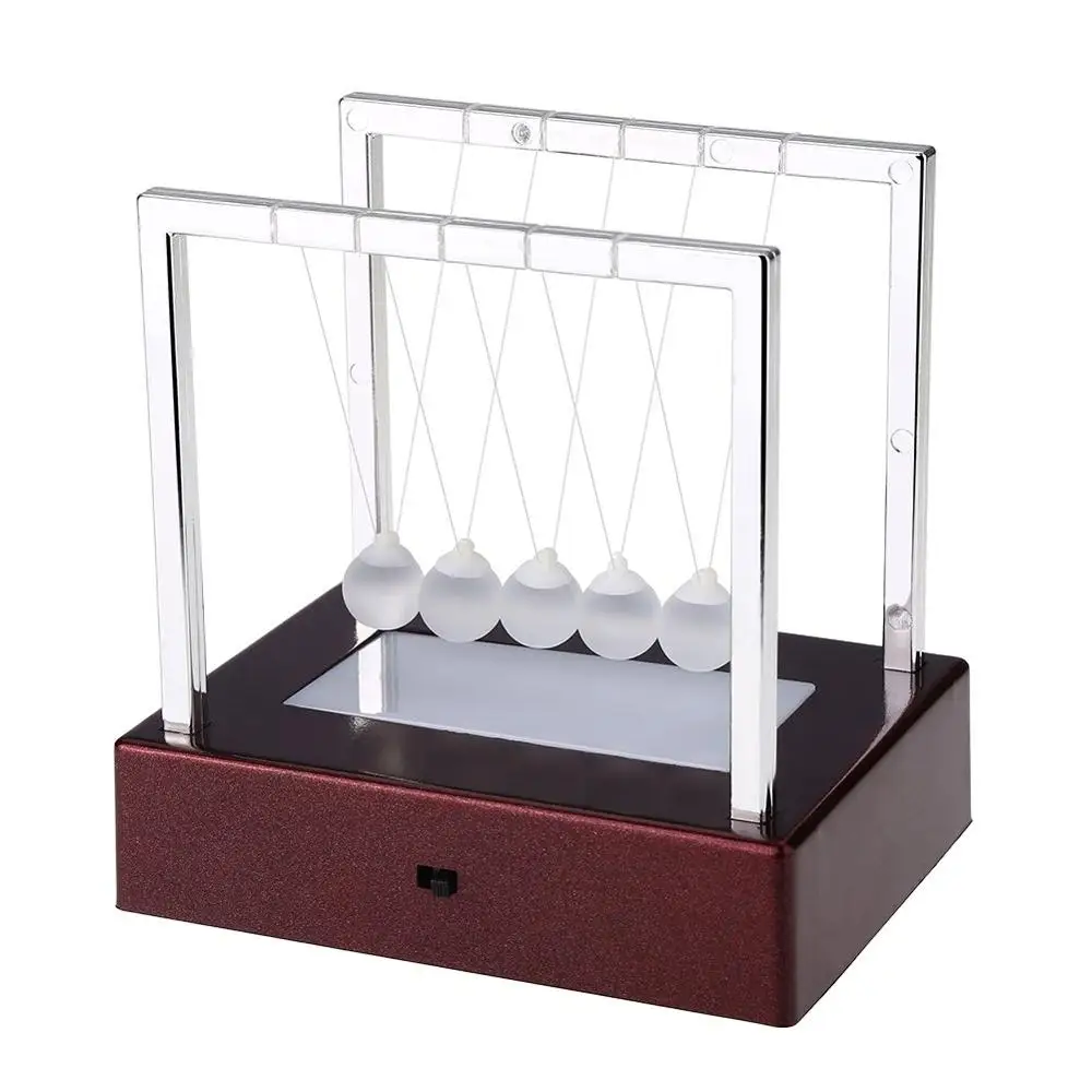 Newtons Cradle Light Up Pendulum Physics Gift Balance Ball Desk Ornament Decor