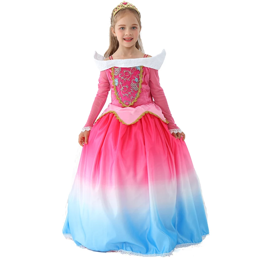 Костюмы принцессы; платье для девочек; Детский костюм на Рождество и Хэллоуин; платья принцессы; костюмы для девочек; нарядное платье для костюмированной вечеринки - Цвет: No Crown