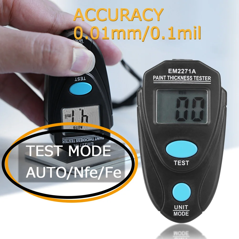 

EM2271 Mini Thickness Gauge Electronic Width Measuring Instruments Car Paint Thickness Meter Paint Coating Thickness Tester Tool