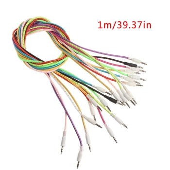 

3.5mm Jack Male To Male Audio Aux Nylon Braided Cable For Car Stereo MP3 Phone E7CA