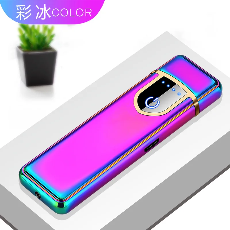 Может гравировать Зажигалка электронная зарядка USB Мини ветрозащитная Бесшумная