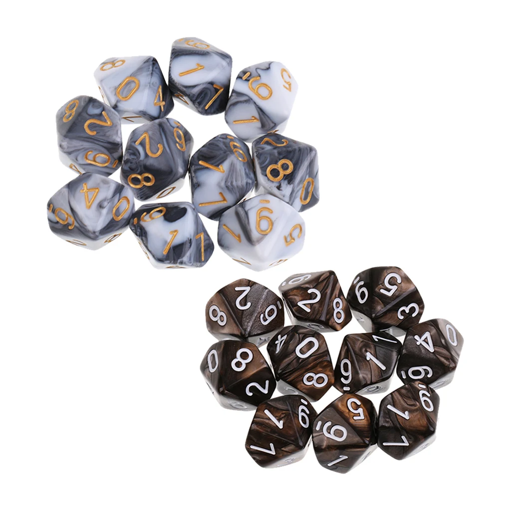 20pc 10 Sided Dice D10 Polyhedral Dice for Dungeons &Dragons DND RPG MTG