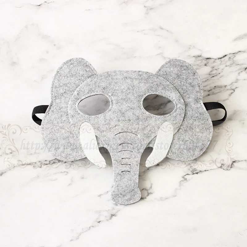 M68-Elephant-mask Костюмы животных; маски для детей на Хэллоуин; вечерние фетровые маски для костюмированной вечеринки для мальчиков и девочек с изображением волка и тигра - Цвет: M68-Elephant-mask
