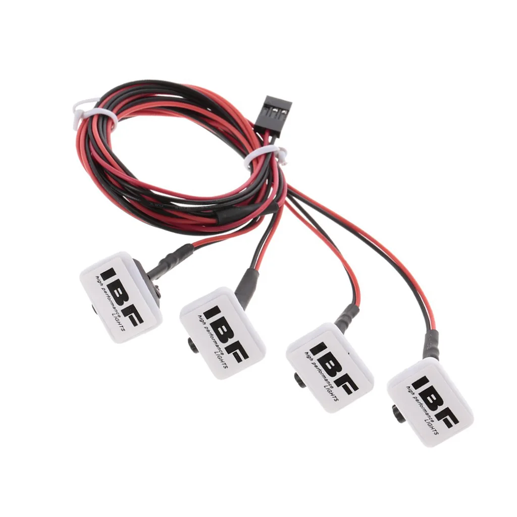 4pcs RC Car Parts Square LED Light for 1/10 RC Crawler HSP  Axial SCX10 Traxxas -4  D90 D110 CC01