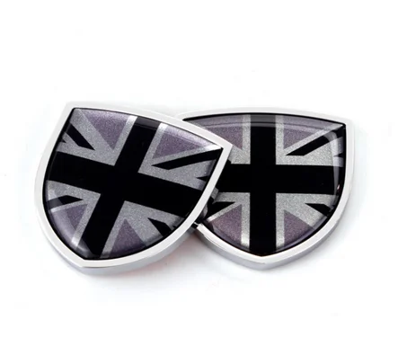 

2x 3D Gray Union Jack Auto Trunk Tailgate Emblem Badge Decals Sticker Car Accessories