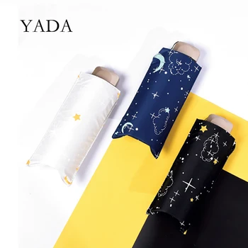

YADA ins Fashion Cloud Fruit Pattern Light Mini Small Umbrella Five Pocket Folding Umbrella For Women Girl UV Umbrella YD200174