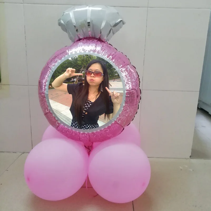 middle diamond helium foil balloon 62x43cm with photo print -5