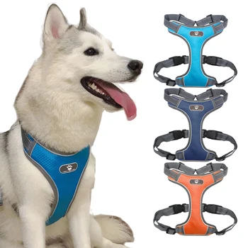 

Large Dog Vest Dog Harness Vest Adjustable Reflective Breathable Mesh Pet Harness Vest With Leash For Medium Large Puppy Dog