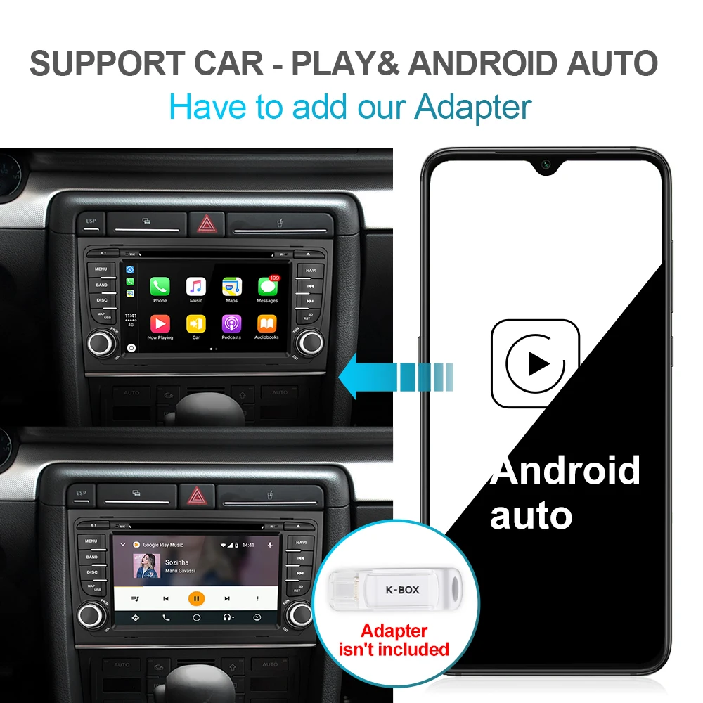 Isudar PX6 2 Din Android 10 автомобильный мультимедийный плеер GPS DVD для Audi/A4/S4 2002 2008 Automotivo