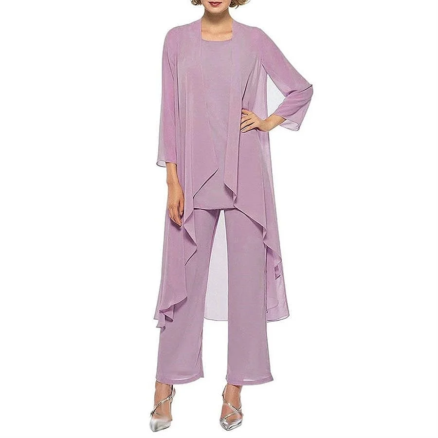 Новинка Элегантные женские 3 предмета для матери невесты платья шифон брючный