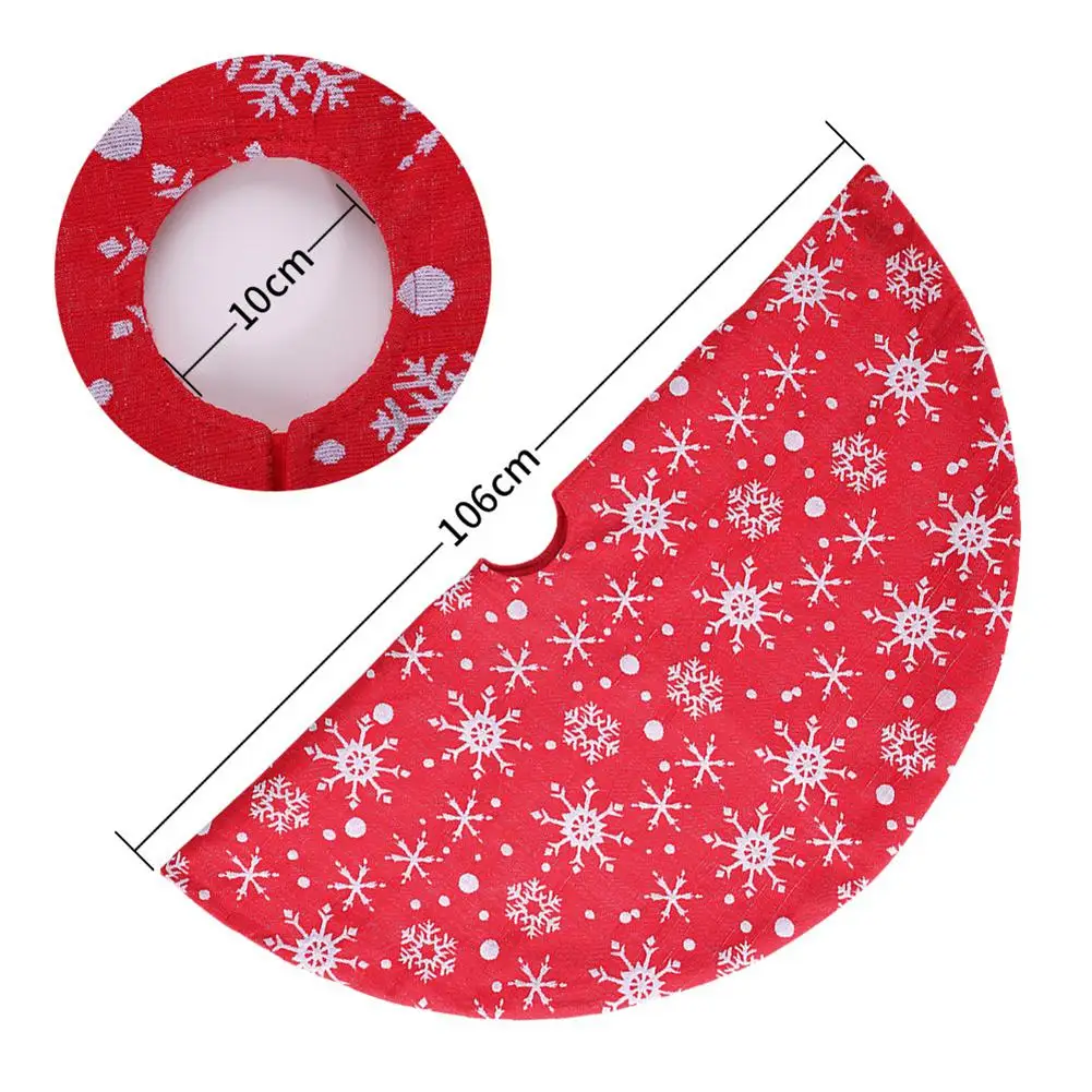 106 м снежный цветок печать Красная рождественская елка юбка круглый ковер Домашний напольный коврик украшения
