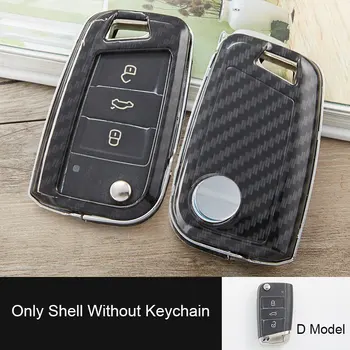 

Carbon Fiber cover for car key case Remote Control for Volkswagen VW Passat CC POLO Golf 6 7 MK7 Puls jetta Tiguan Gol Car Style