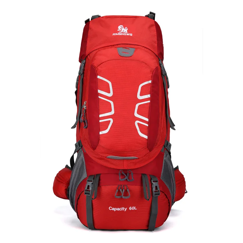 Red Открытый 60L походный рюкзак специализированный альпинистский треккинг вместительный рюкзак Светоотражающие альпинистские дорожные сумки - Цвет: Red