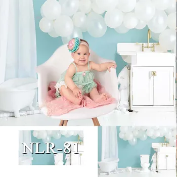 

Baby Shower Photography Background With Ballons Lavabo Jacuzzi Photoshoot Backdrop Studio Backdrops Kids