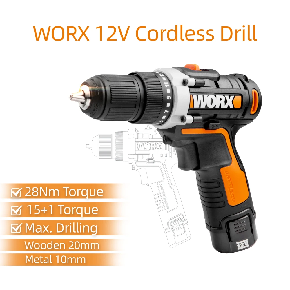 Image of Worx D-Lite WX128.1 cordless drill on eBay