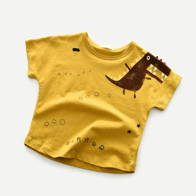 K04434Yellow WeLaken/футболки для мальчиков и девочек г. Новые летние топы с короткими рукавами с милым принтом единорога, Детские повседневные хлопковые футболки для мальчиков и девочек - Цвет: K04434Yellow