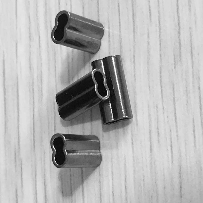 300 unids/lote cobre redondo línea de pesca tubo de cobre con funda de aluminio engarzado 0,8-1,8mm accesorios de pesca de mar tubo de línea ► Foto 2/6