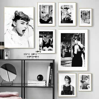 

Black White Hollywood Moive Star Vintage Wall Art Canvas Painting Nordic Posters And Prints Wall Pictures For Living Room Decor