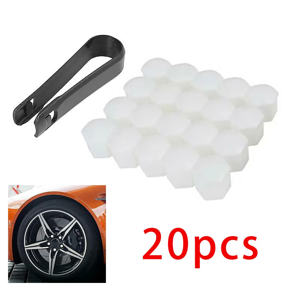 

20 Pcs 19mm White Universal Car Wheel Nut Lug Hub Screw Rim Bolt Covers Dust Cap Wheel Lug Cover