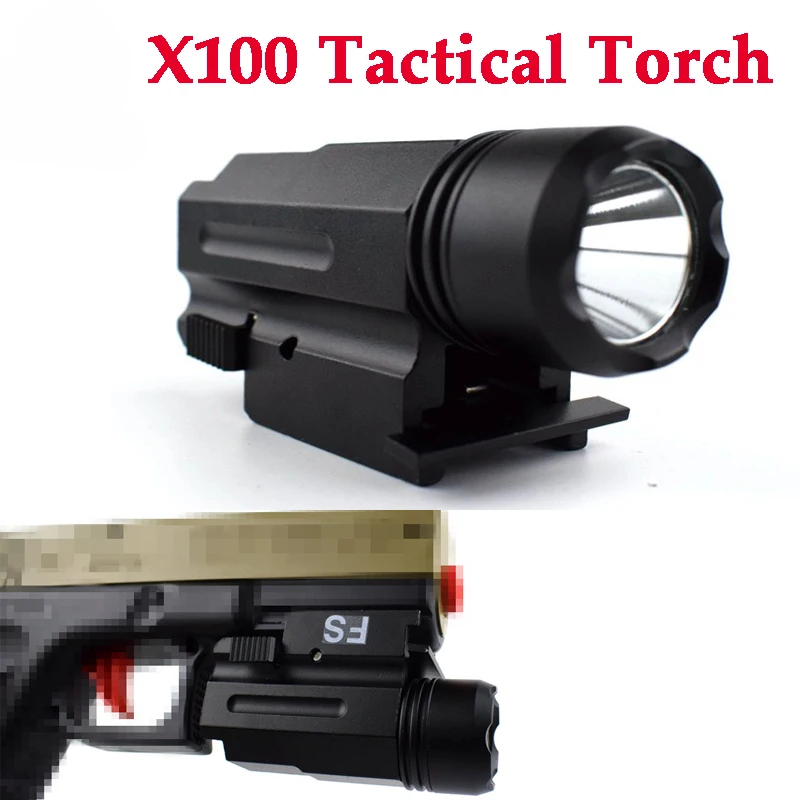 

600LM LED Flashlight Tactical X100 / x108 Flashlight For Pistol Gun 20mm Picatinny Rail Waterproof LED Torch White / Green Light