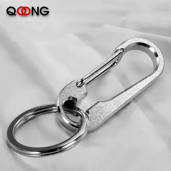 

QOONG Custom Lettering High-Quality Stainless Steel Key Chain Men Keychain Ultra Thickness EDC for Key Rings Holder Jewelry Y84