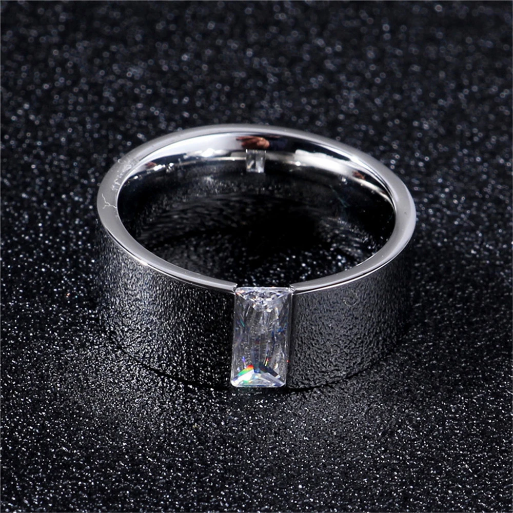 Loredana модный зеркальный набор шириной 8 мм с супер ярким циркониевым кольцом 316 титановое стальное кольцо, эксклюзивное для женщин. JZ-424