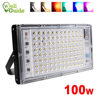 

LED Flood Light 50W 100W led Floodlight RGB cold warm AC220V 240V LED street Lamp waterproof IP65 led spotlight outdoor Lighting