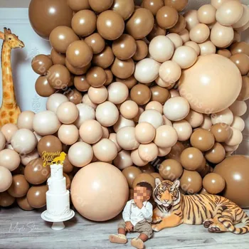 

50pcs 18/10/5 Inch Coffee Caramel Latex Balloons Wedding Birthday Balloons Arch Party Supplies Globos Balloons Decoration